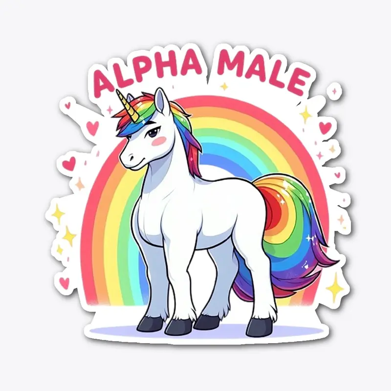 Alpha Male Unicorn With Rainbow