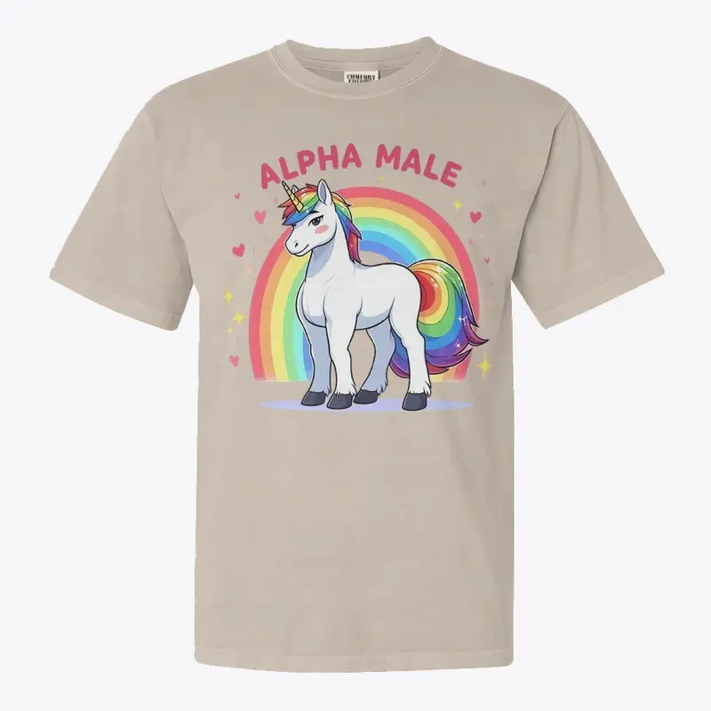 Alpha Male Unicorn With Rainbow